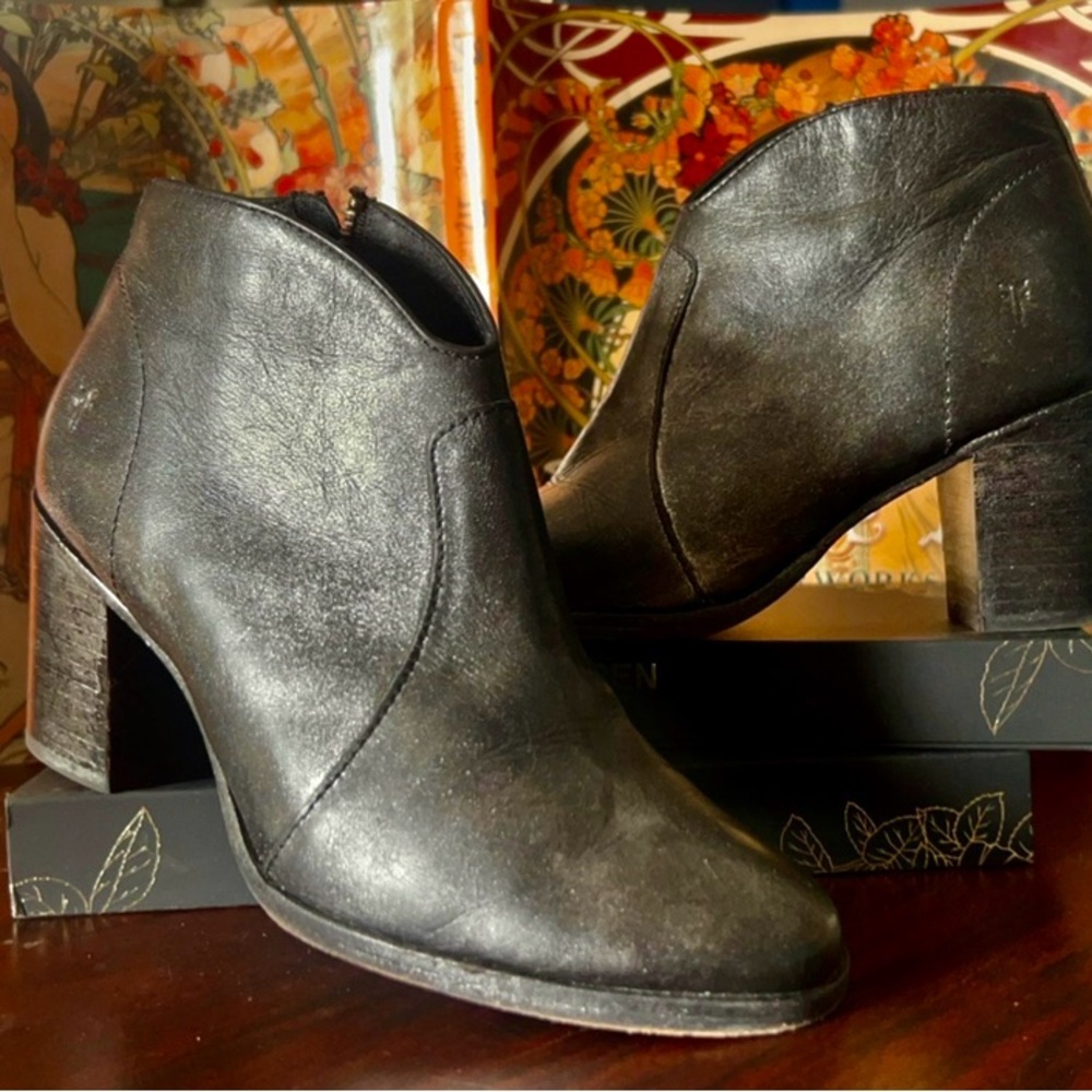 Frye Dark Brown Ankle Booties